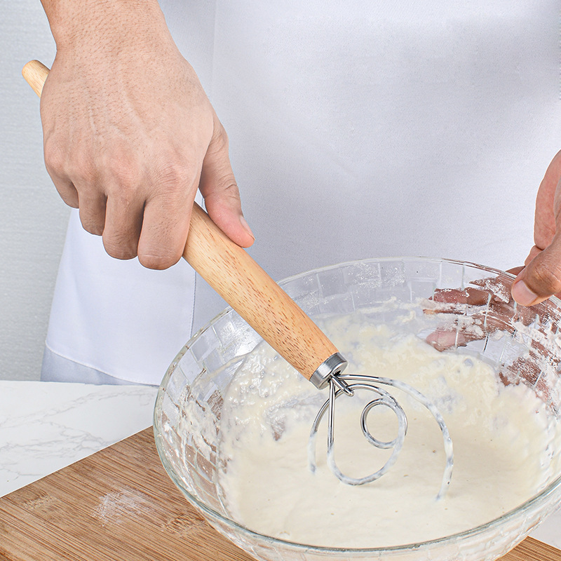 Danish Pancake Pan - 13 นิ้ว Oak Handle นมเบเกอรี่แป้งผสมแป้งผสมเดนมาร์กแป้งผสม Rod