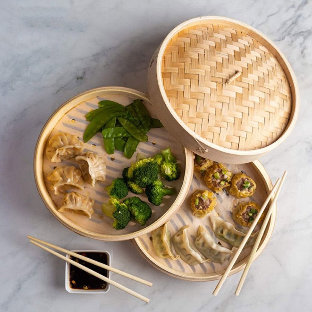 ซึ้งนึ่งจีน ซึ้งนึ่งไม้ไผ่มีฝา - Bao Steamer Bamboo บทวิจารณ์และราคา