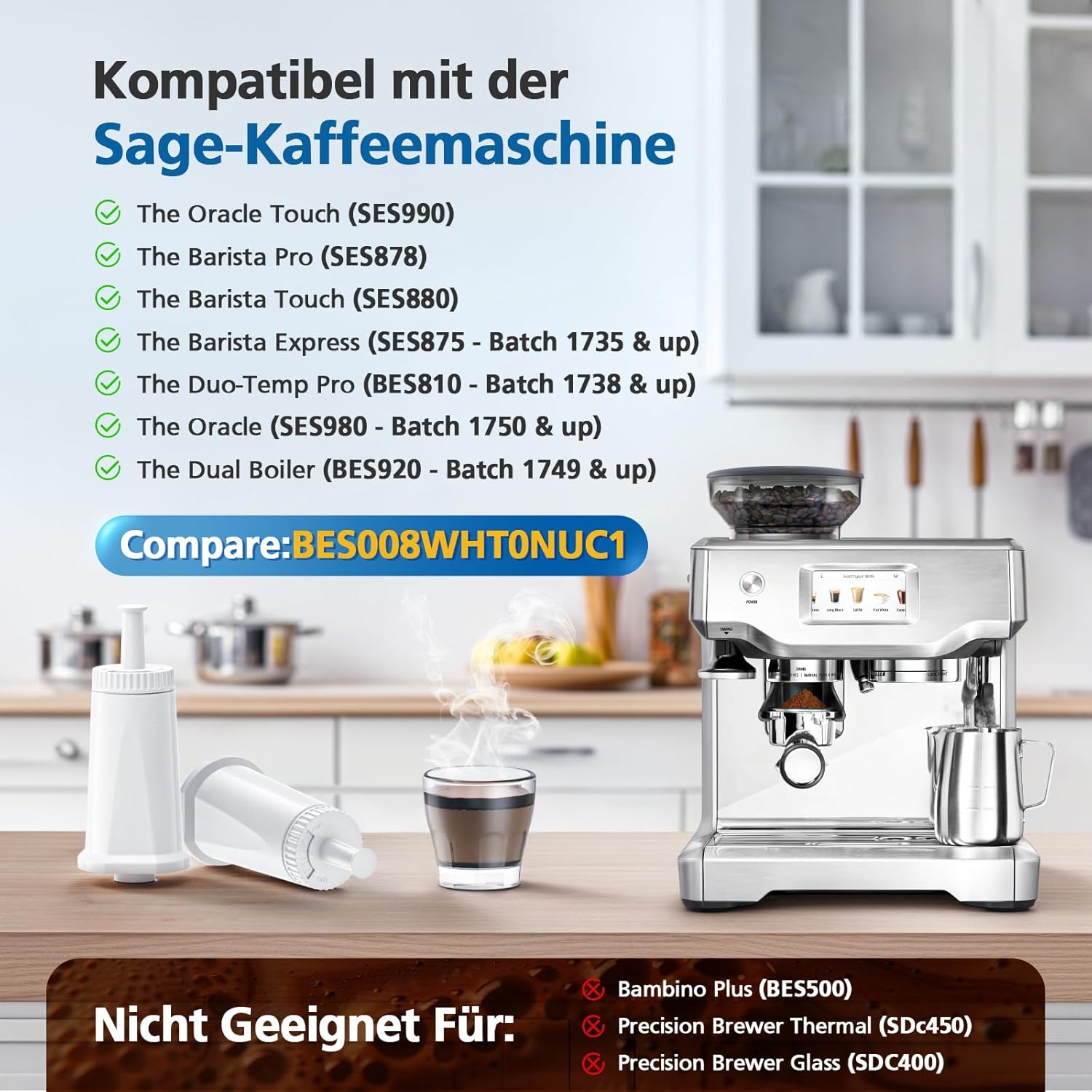 ไส้กรองน้ำทดแทนสำหรับเครื่องชง - Breville Espresso Barista Touch บทวิจารณ์และราคา