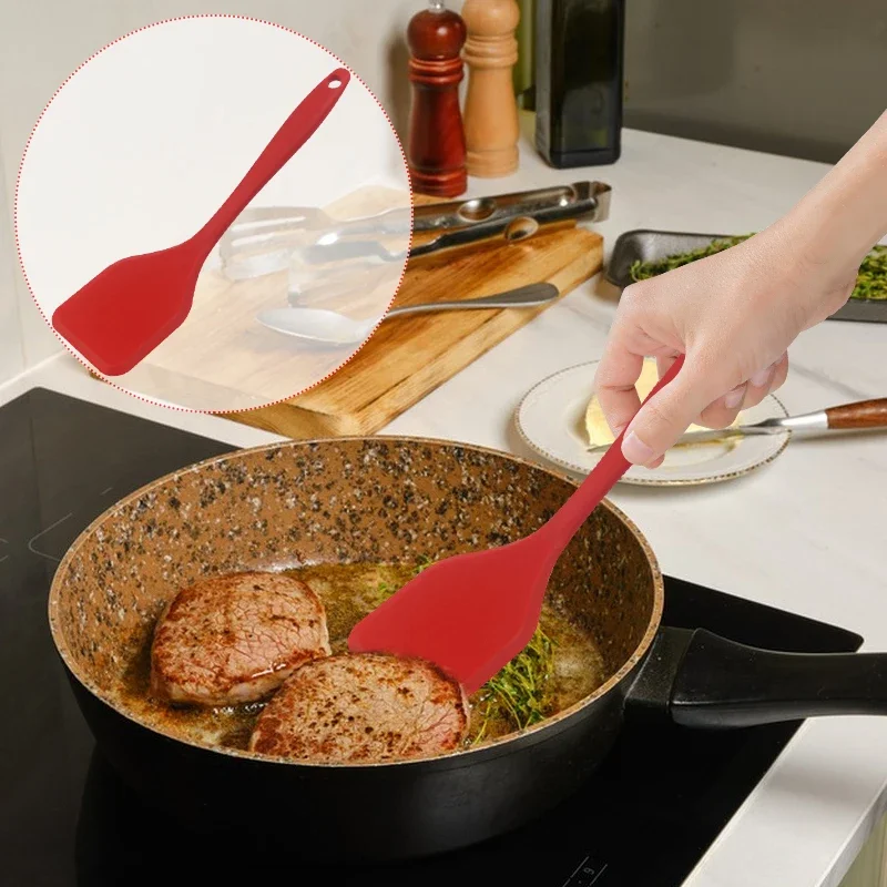 ซิลิโคนทําอาหารรั่วไม้พายหนาแน - Okonomiyaki Spatula บทวิจารณ์และราคา