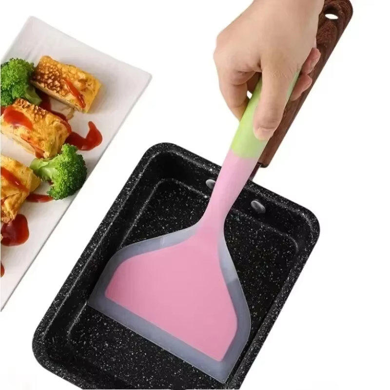 สีสุ่มไม้พายแพนเค้กซิลิโคนทนอุ - Okonomiyaki Spatula บทวิจารณ์และราคา