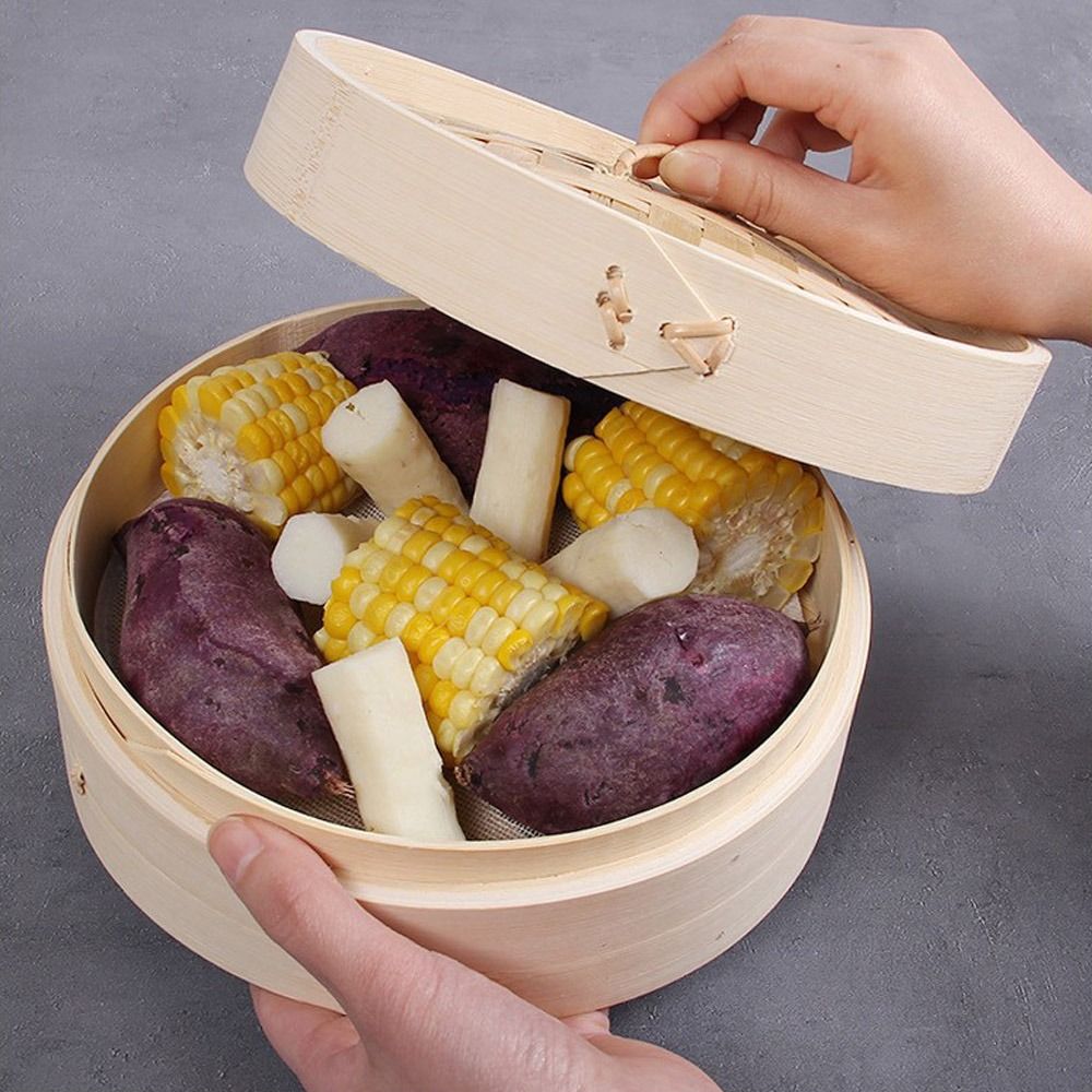 ตะกร้านึ่งไม้ไผ่พร้อมฝาปิด Dum - Bao Steamer Bamboo บทวิจารณ์และราคา