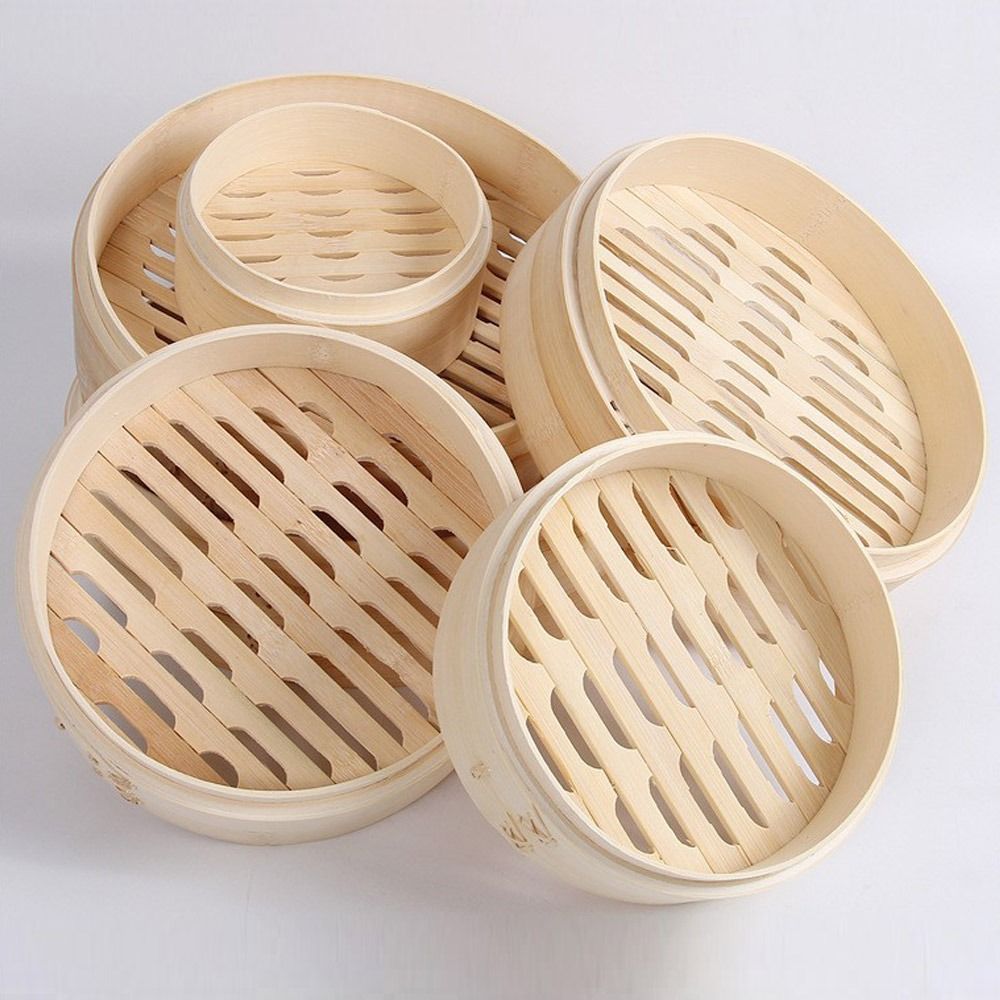 ตะกร้านึ่งไม้ไผ่พร้อมฝาปิด ตะก - Bao Steamer Bamboo บทวิจารณ์และราคา